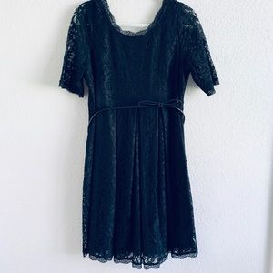 Motherhood- Black lace maternity dress.